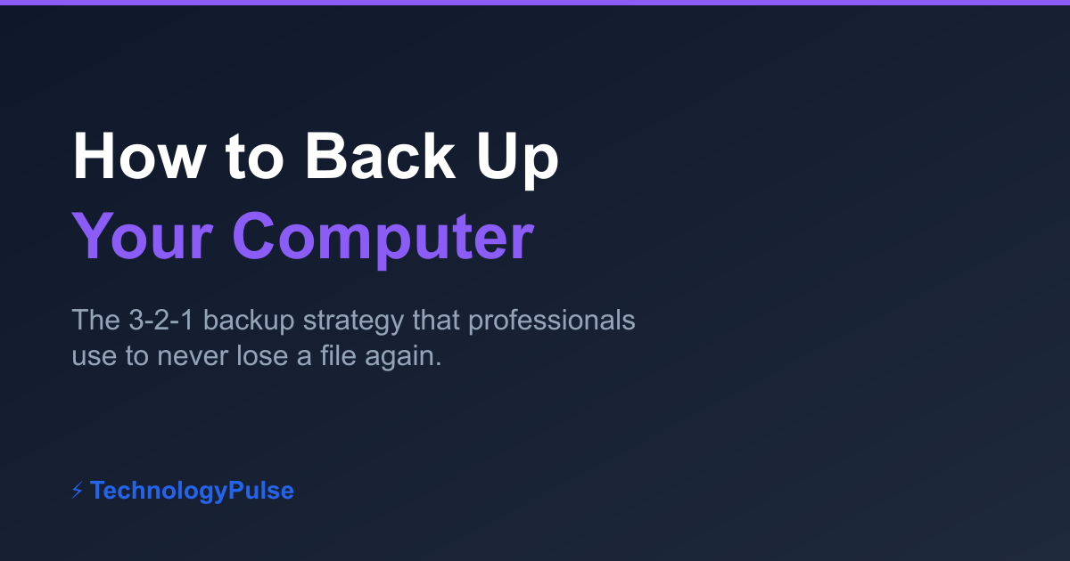 How to Back Up Your Computer